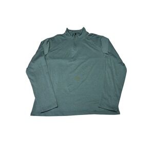 01 ALGO Mens Green 1/4 Zip Performance Long Sleeve Pullover Shirt XL